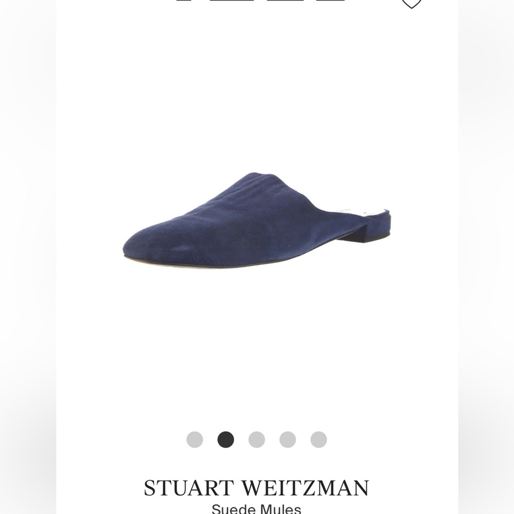 Brand new Stuart Wietzman suede mules navy blue